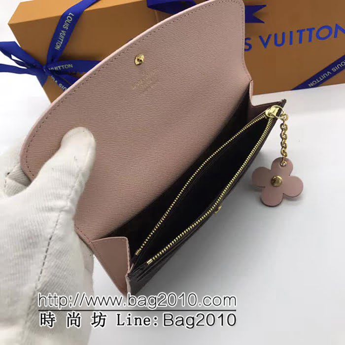 路易威登LV頂級原單 M64202粉色。 路易威登經典Emilie錢夾 時尚而實用 ZY1028